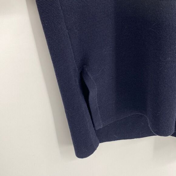 J.Crew Cotton Knit Dress 3/4 Sleeve Pullover Crew Neck Navy MP - Picture 6 of 14